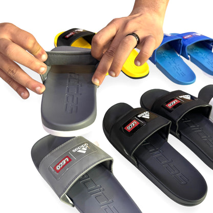 A-D-I-D-A-S Imported Premium Soft Black Slides