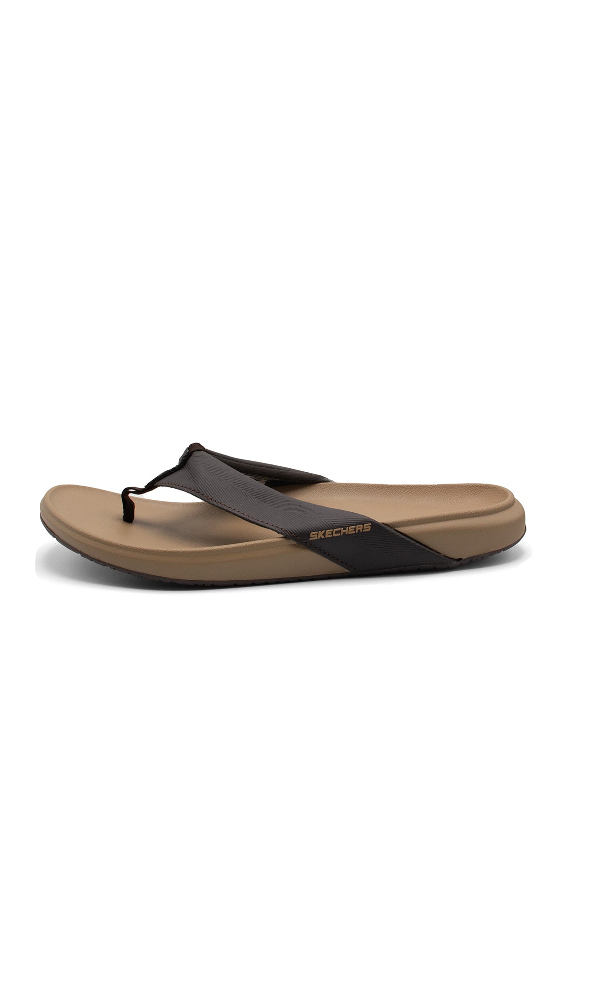 S-k-e-c-h-e-r-s Medicated Fanning Flip-Flop in Brown & Beige