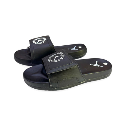 J-O-R-D-A-N Imported Premium Foambed Black Slides