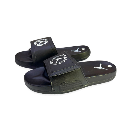 J-O-R-D-A-N Imported Premium Foambed Black Slides