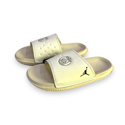 J-O-R-D-A-N Imported Premium High Sole Slides in Off White