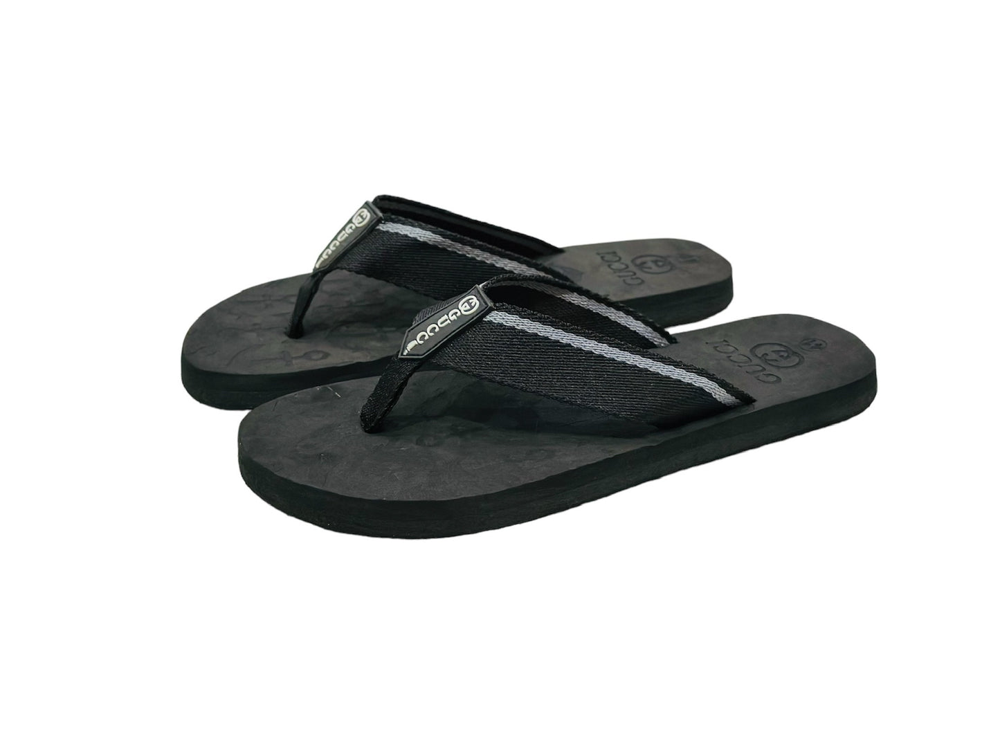 Black Cozy G-U-C-C-I Cross Slippers