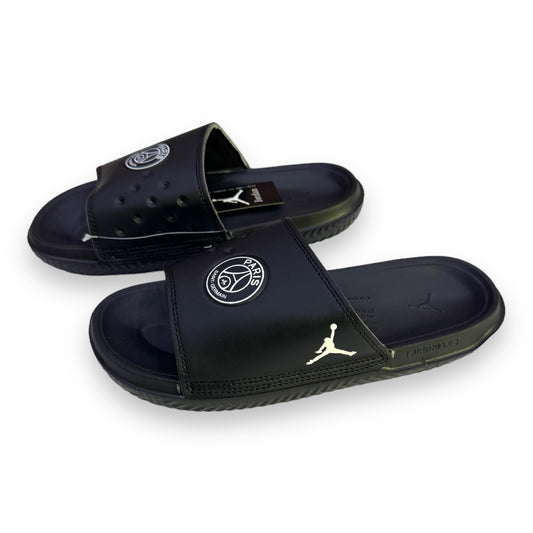 J-O-R-D-A-N Imported Premium High Sole Slides in Black