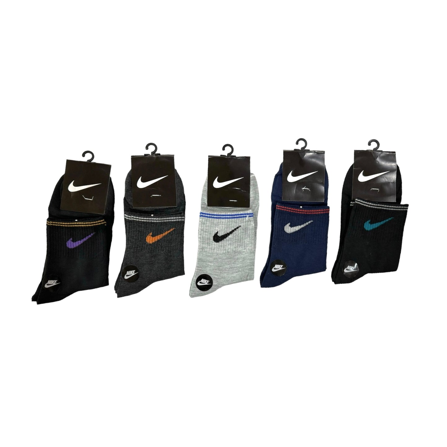 N-I-K-E MULTI COLOR QUARTER SOCKS ( Pack of 5 )
