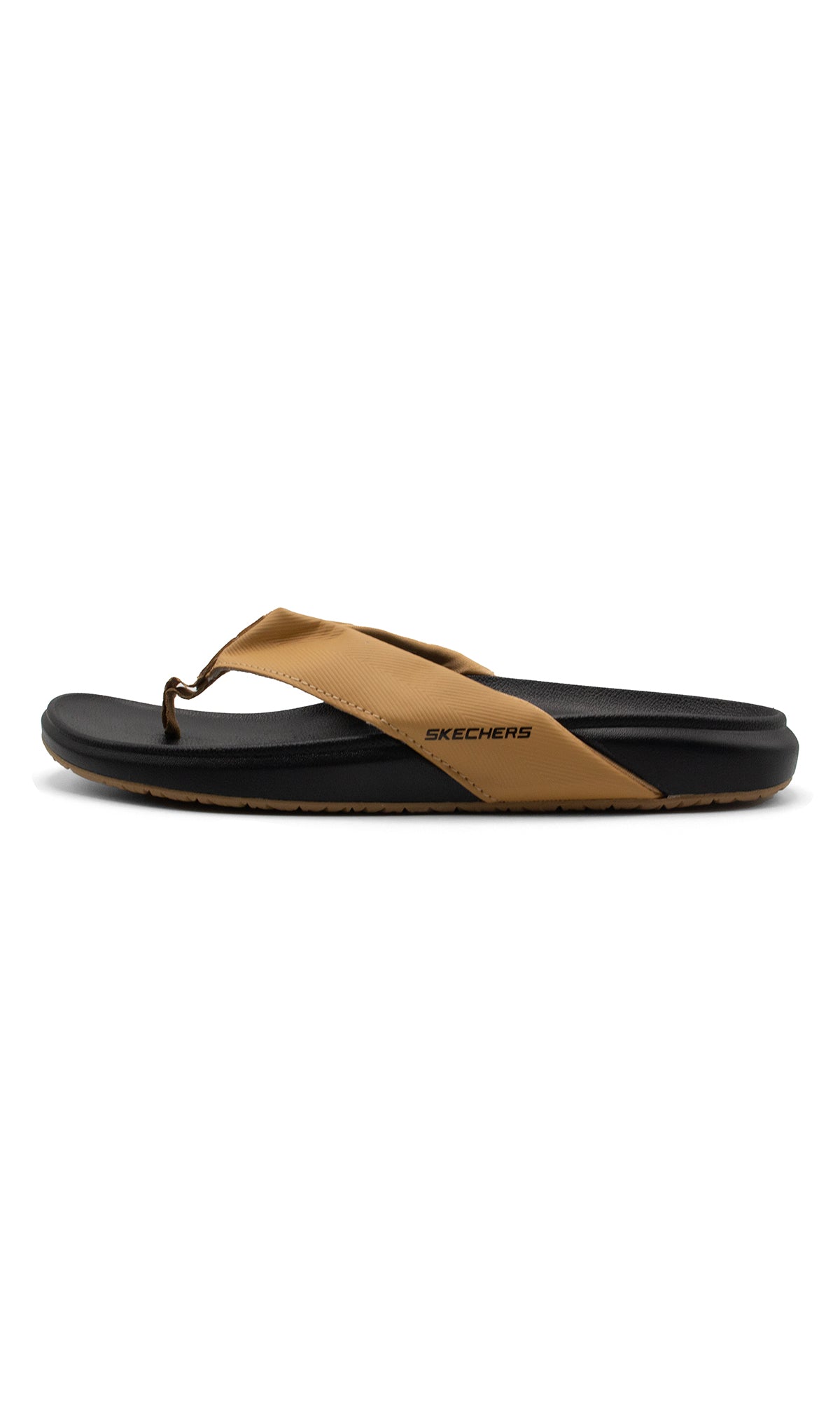S-k-e-c-h-e-r-s Medicated Fanning Flip-Flop in Beige & Black