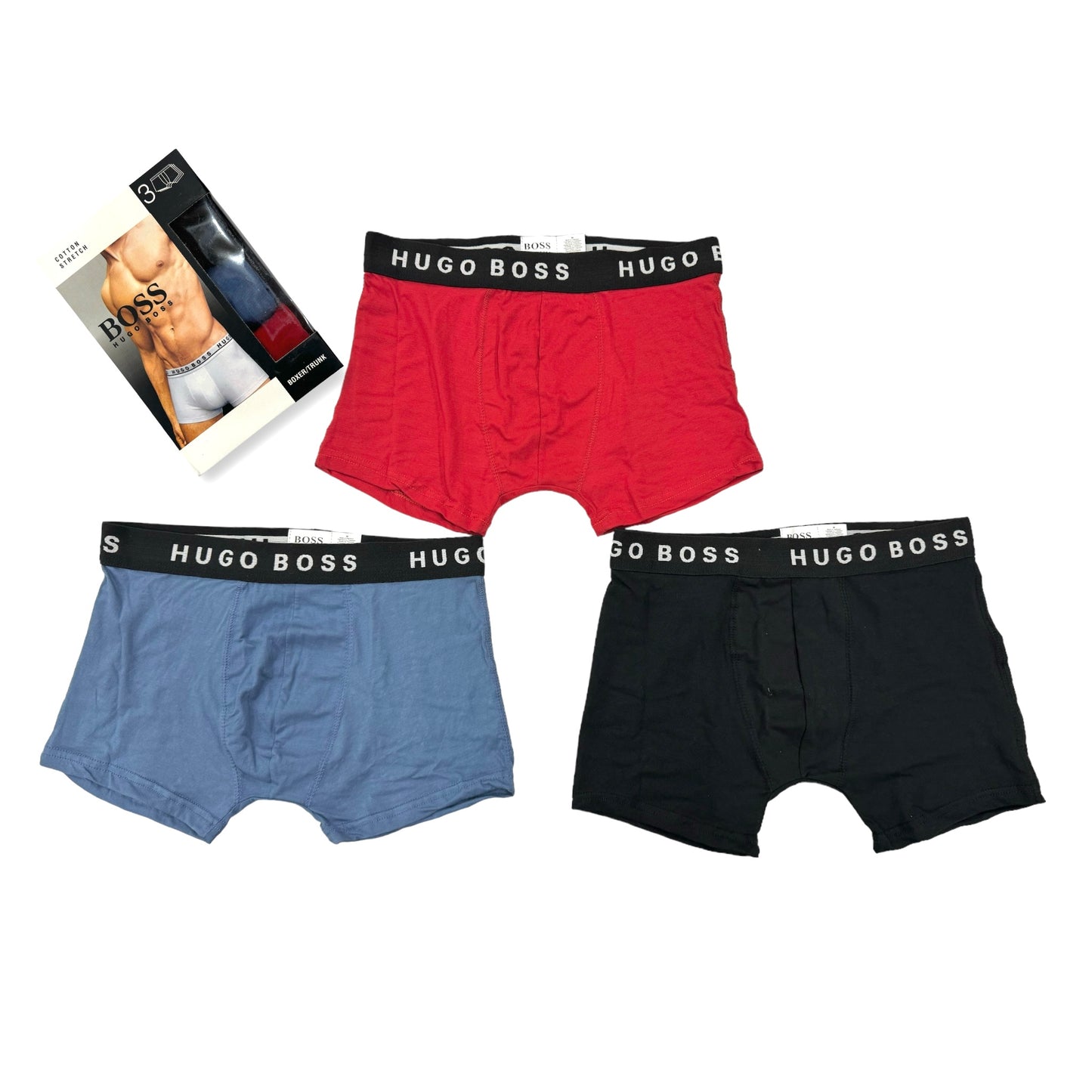 B-O-S-S Medium Multi Color Boxers (Pack of 3)