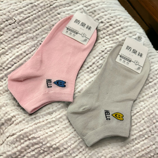 Cute Women’s Hello Word Ankle Socks (Pack of 5)