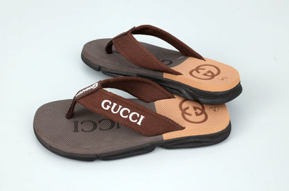 Premium Extra Soft Brown G-U-C-C-I Cross Slipper