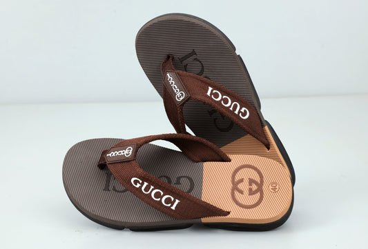 Premium Extra Soft Brown G-U-C-C-I Cross Slipper