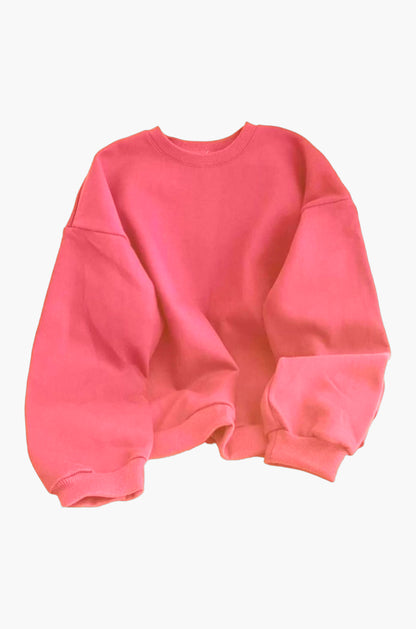 Premium Baggy Drop Shoulder Sweatshirt in Pink